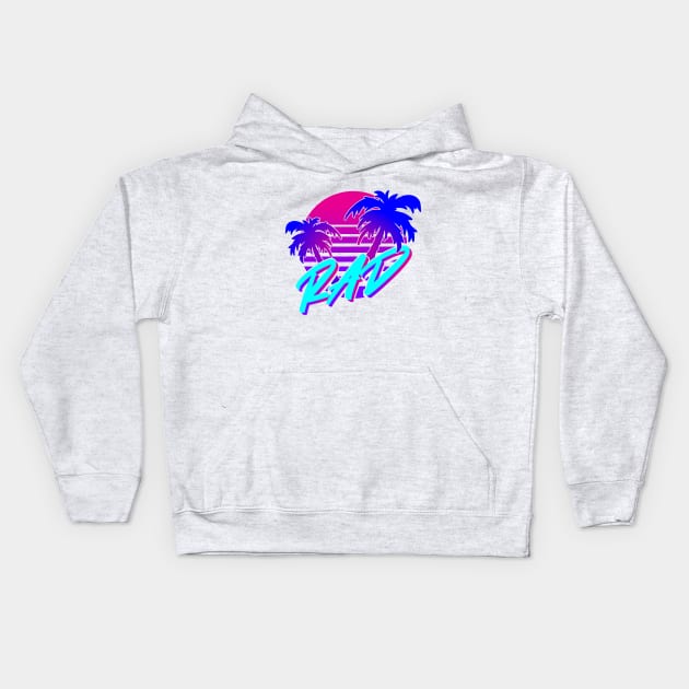 Rad 80s Sunset Kids Hoodie by Huhnerdieb Apparel